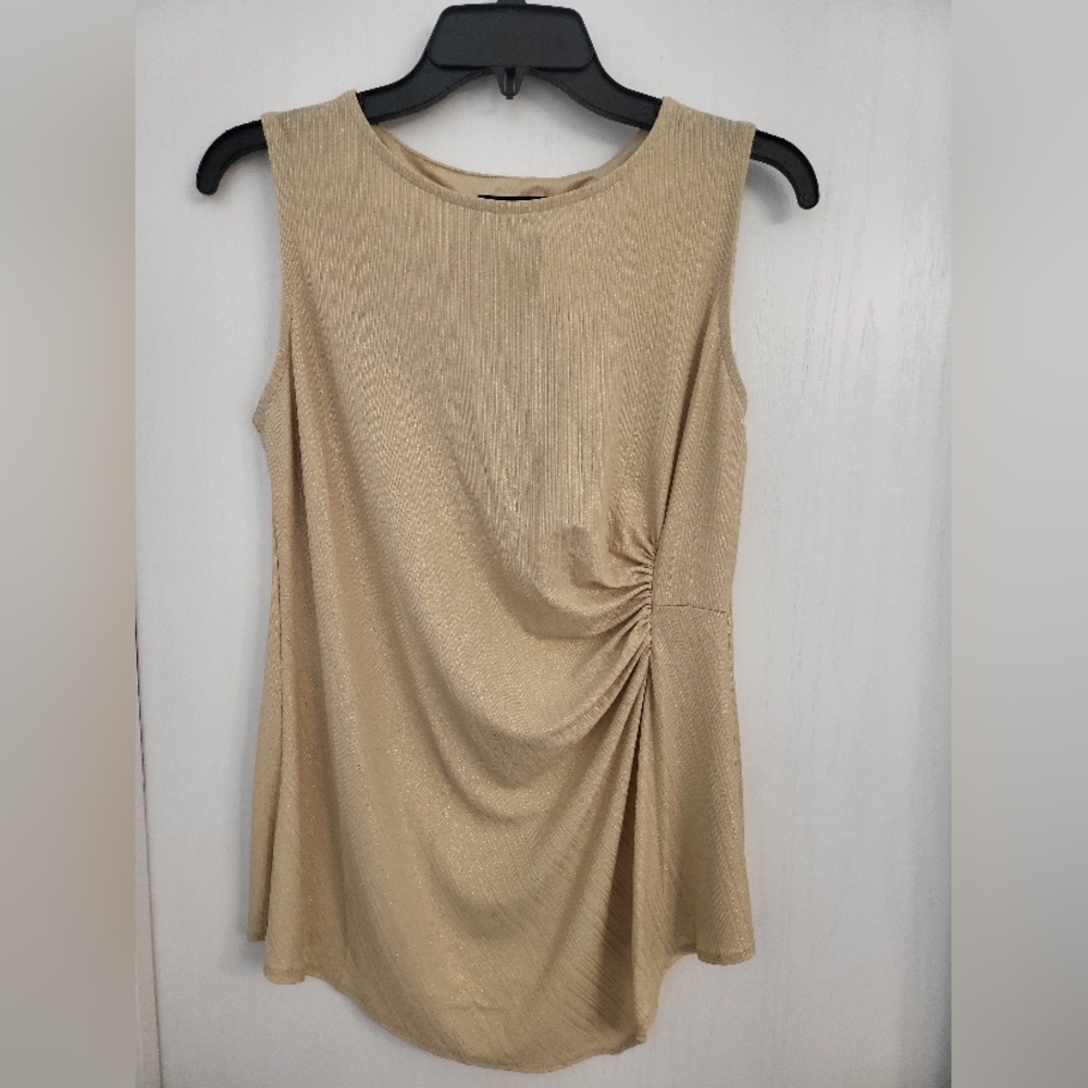 Tahari Gold Shimmery Top Size Small